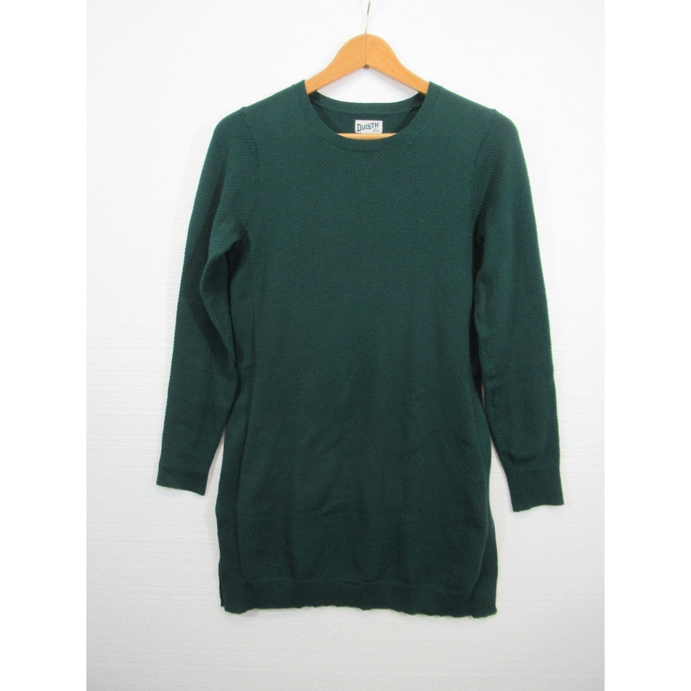 Duluth Trading S'no Sweat Tunic Sweater Women Small Green Crewneck Coolmax 82807